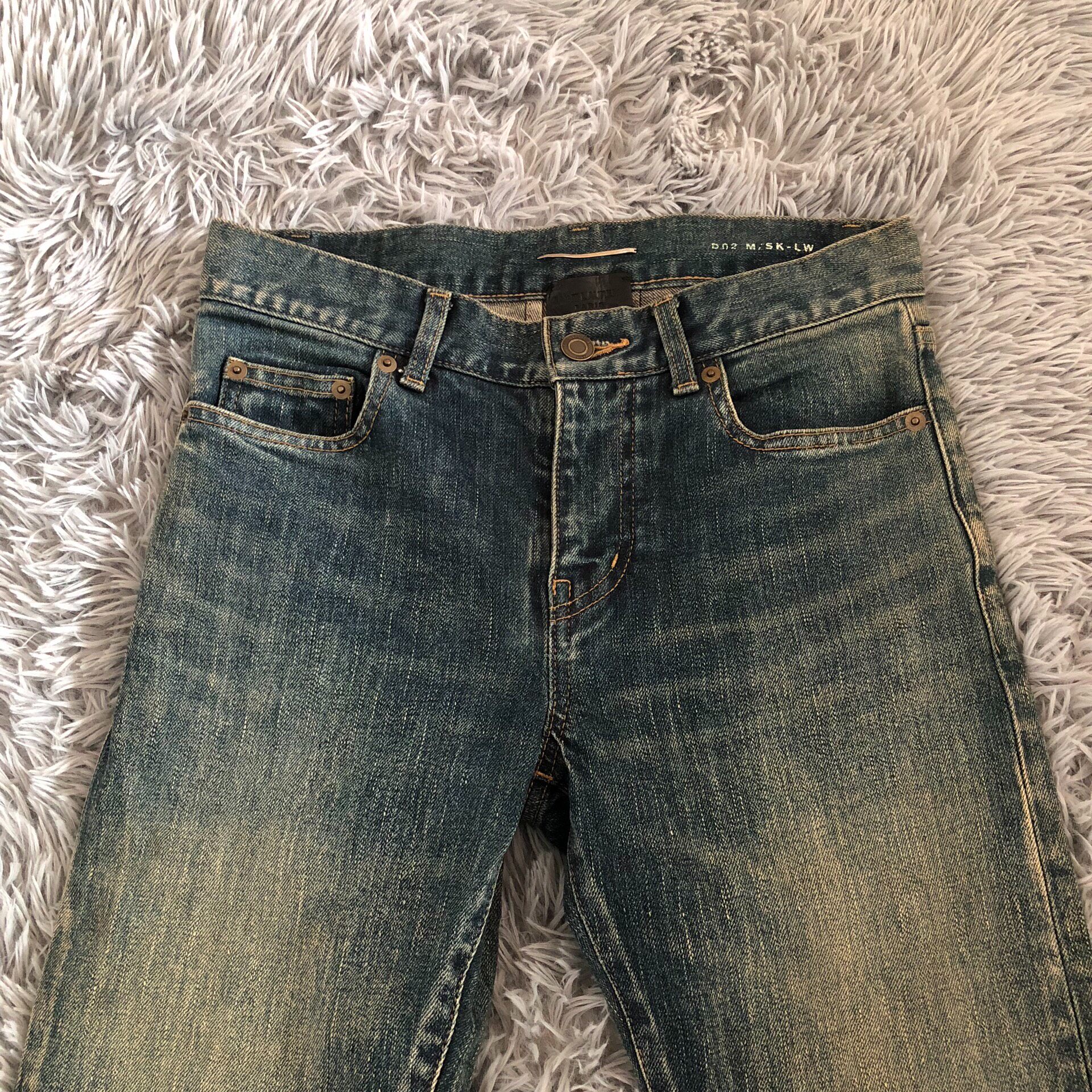 Saint Laurent SLP 15ss Yellow Mud Jeans — front