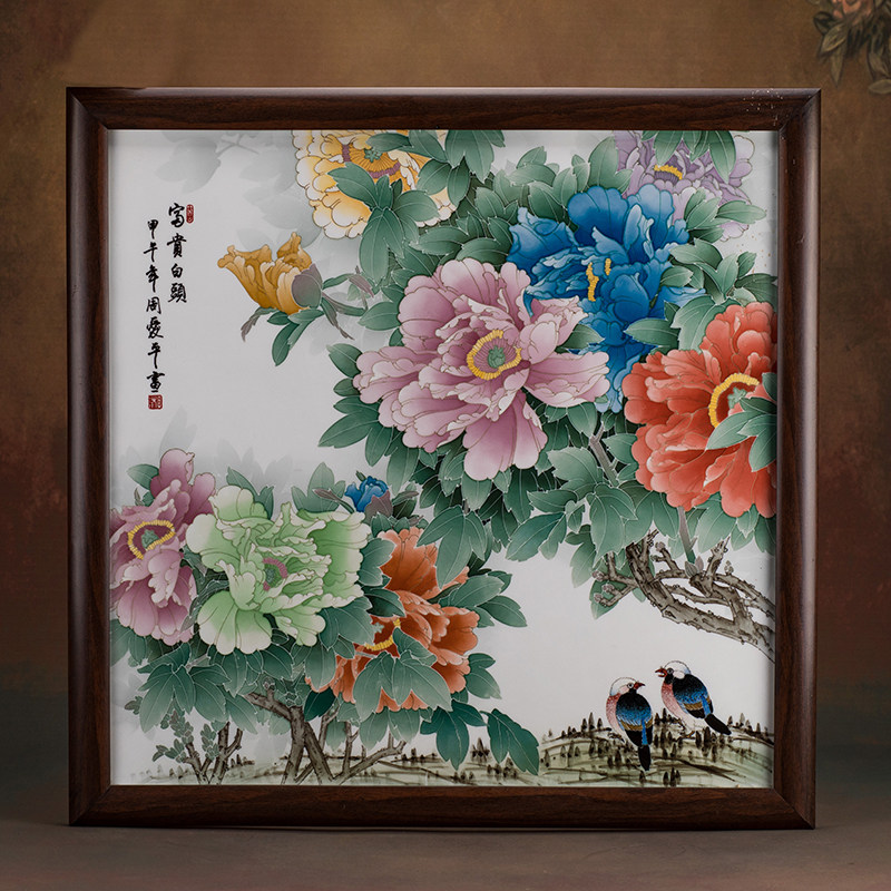 超大瓷板画 系湖南省陶瓷艺术大师 周爱平经典之作 富贵白头