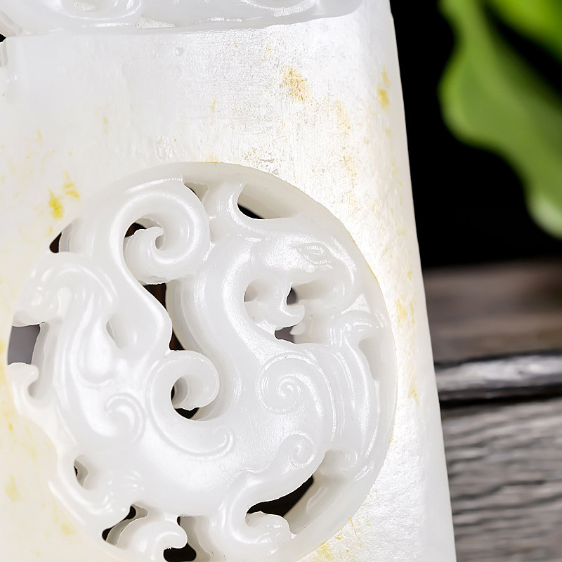 【府上有龙】和田玉白玉龙挂件87.0971克