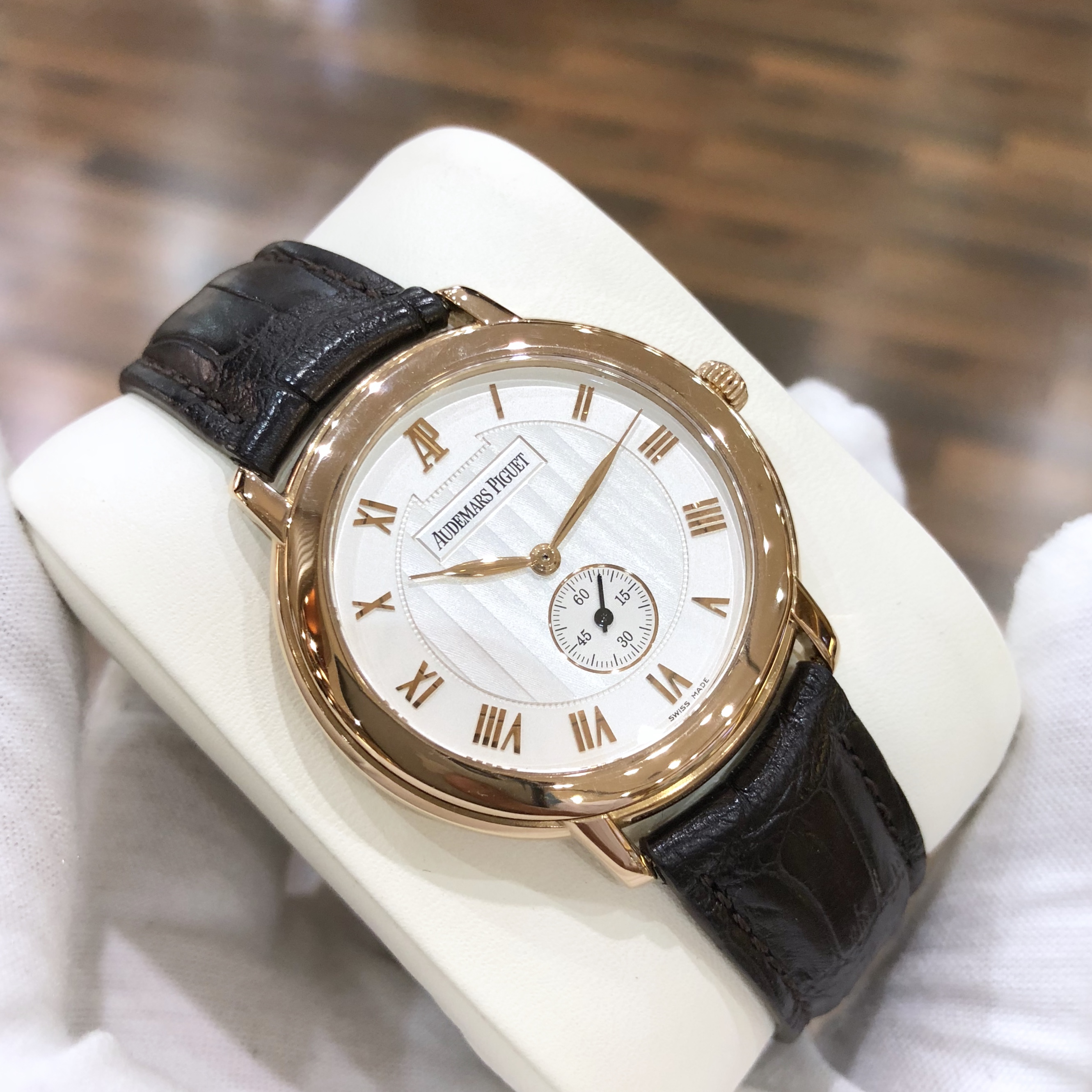 [免费送检][9.5新]爱彼手表男表18k玫瑰金36mm手动机械 爱彼男表