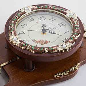 谟迪雅modiya 欧式座钟客厅实木静音摇钟钟表仿古田园1坐钟床头办