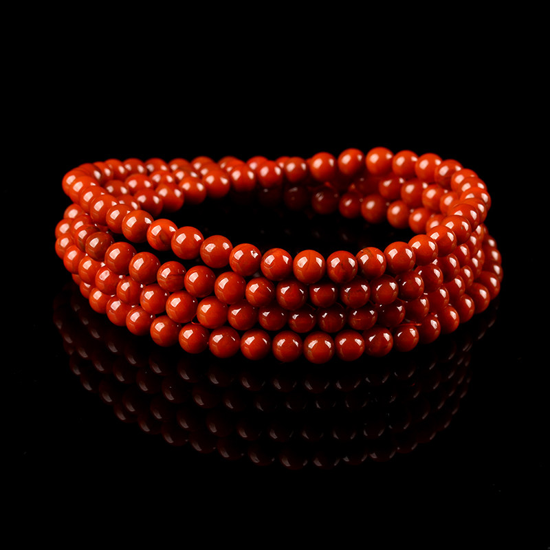 21.95克 九口料老矿料 火焰纹南红玛瑙佛珠手串手链 阿里拍卖