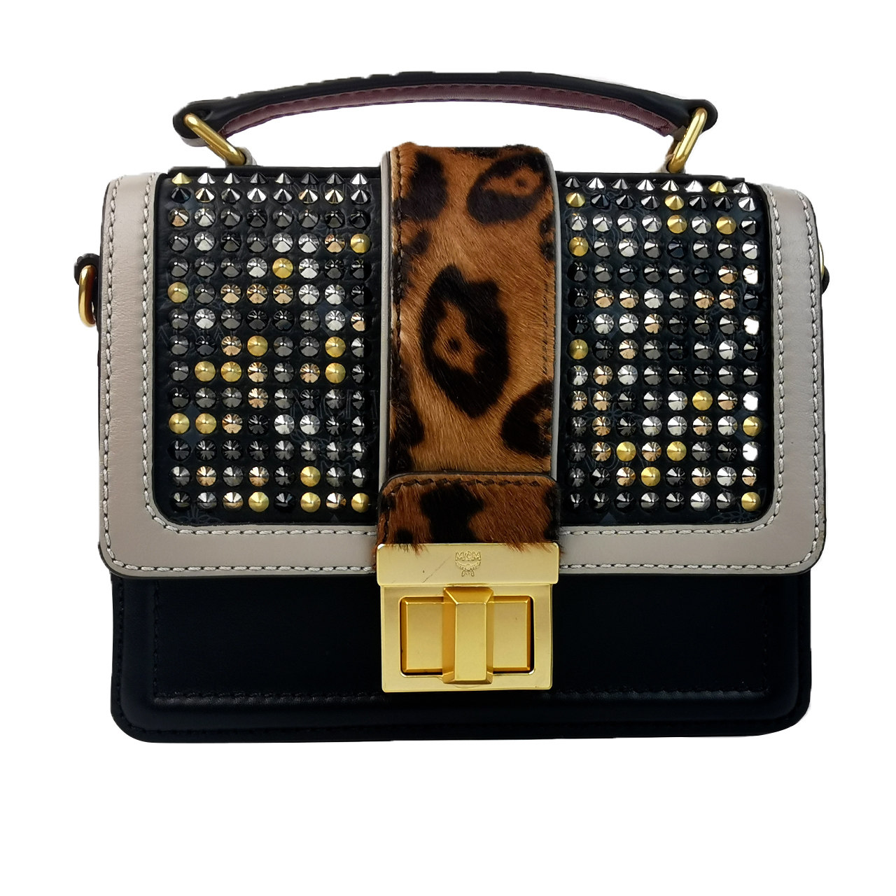 [9.8新]mcm女士邮差包牛皮单肩手提斜挎包[市场参考价11000]