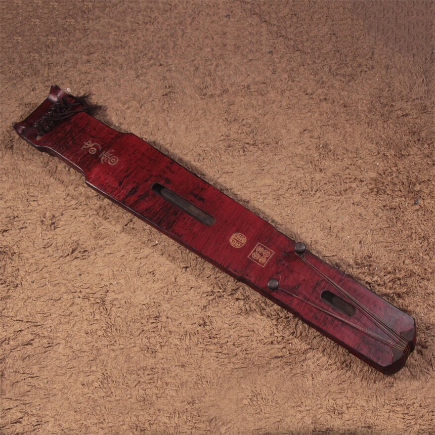 手工髹漆春雷款古琴(带原漆盒) h228