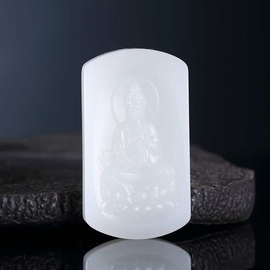 省级玉雕大师仝杰作品新疆和田玉坐莲观音菩萨挂件37克男款配饰g1