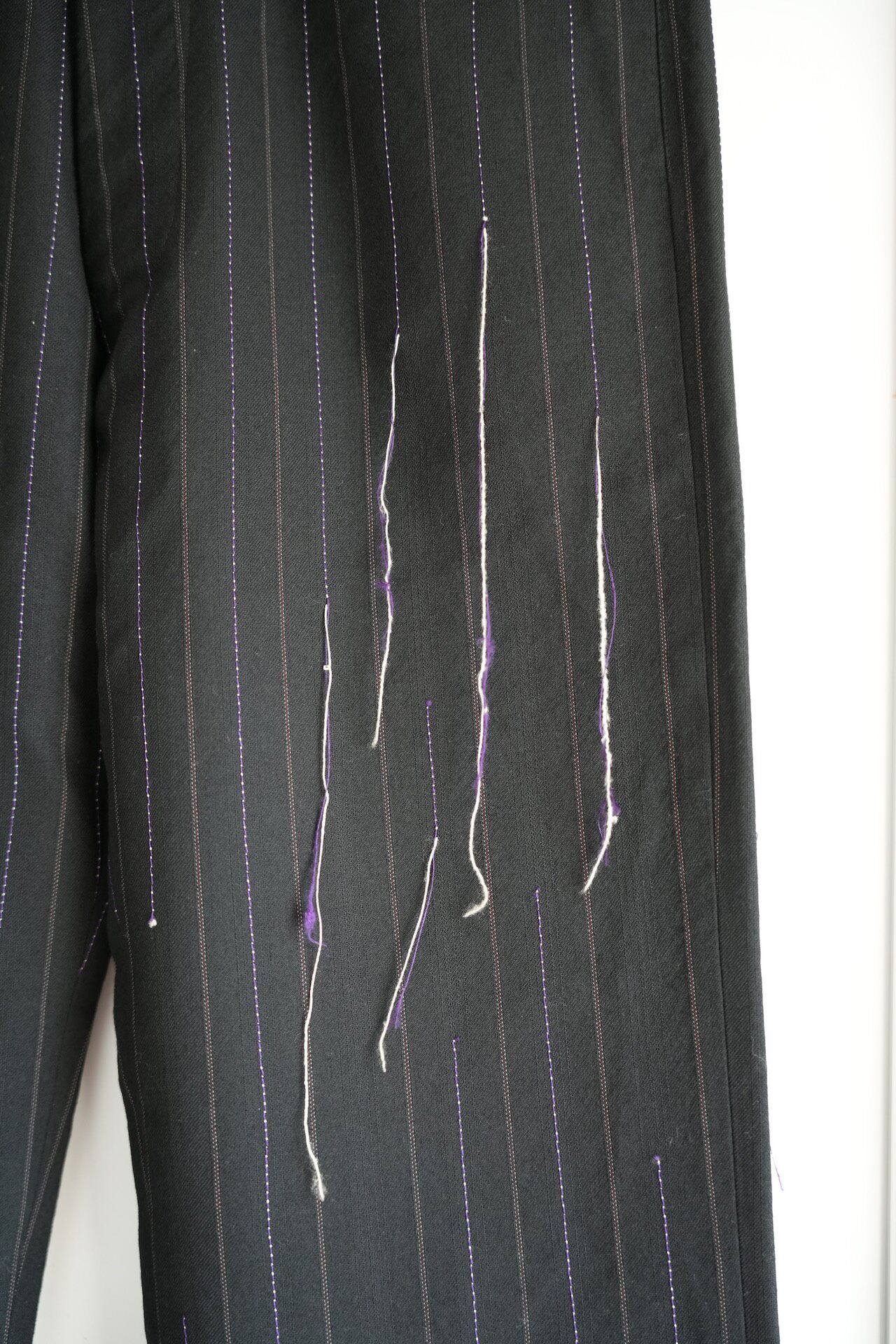 Yohji Yamamoto 03AW Broken Pinstriped Trousers — label