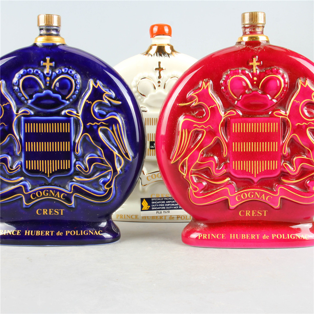 19.90代初法国百利来皇家crest干邑白兰地40度700ml*3