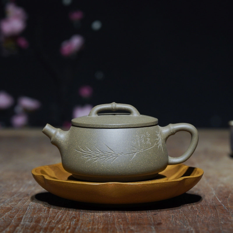 不只5折 降价拍 降至1元 国助工陈老师 手工宽口石瓢壶 紫砂壶