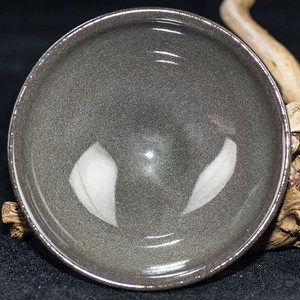 柴烧【灰贝盏】杨华华 建阳建盏主人杯 口径9 q63