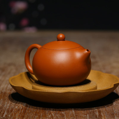 手工刻绘【梅花西施壶】原矿朱泥紫砂茶壶 170cc 复刻徐友泉