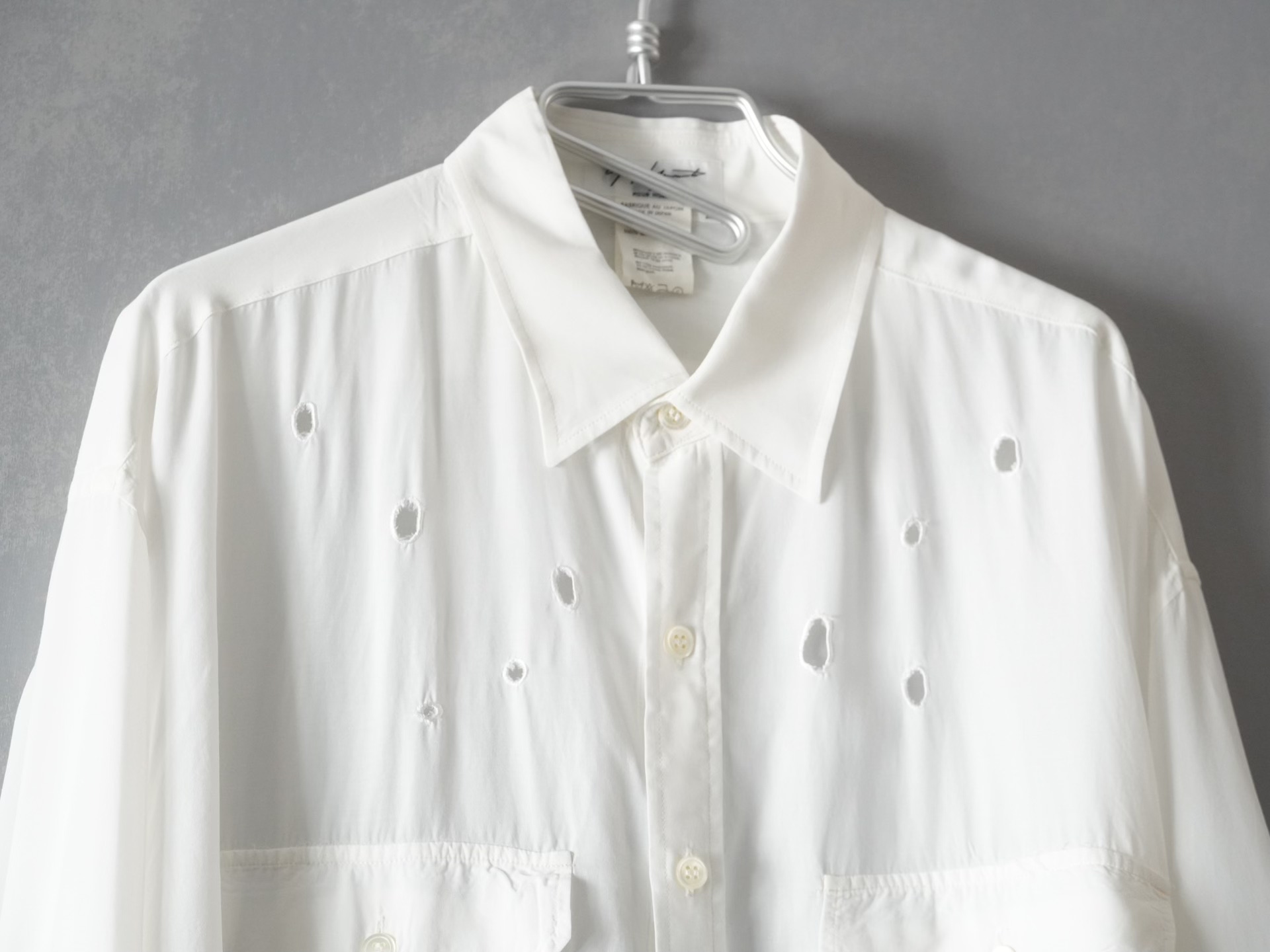 Yohji Yamamoto 1992SS Bullet Hole Shirt — detail