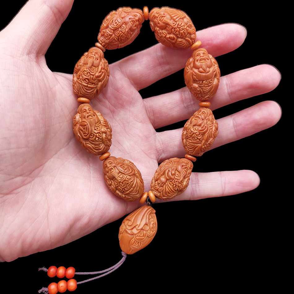 8*2.6【五子财神】陈健工作室手串橄榄核雕文玩送礼c046