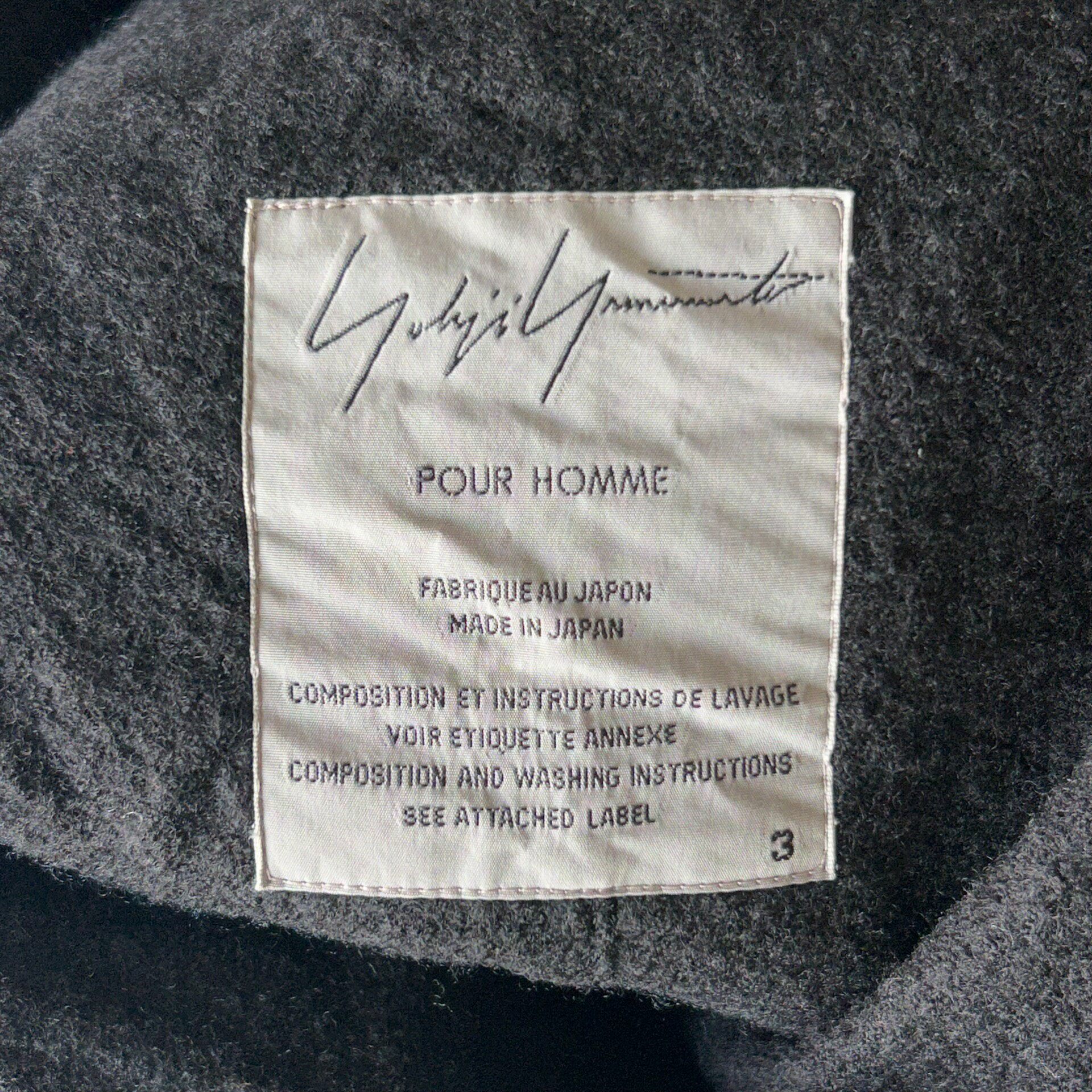 Yohji Yamamoto 12AW Black Wool Blazer — label