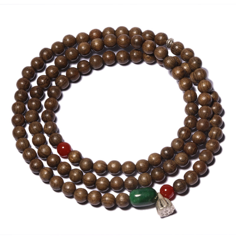 文玩天下 阴沉木金丝楠手串8mm 108颗 男女长款佛珠