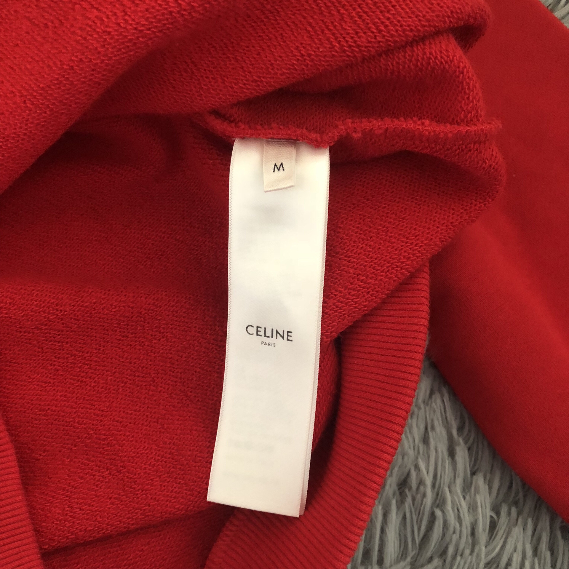 Celine Gold Logo Red Sweatshirt — detail