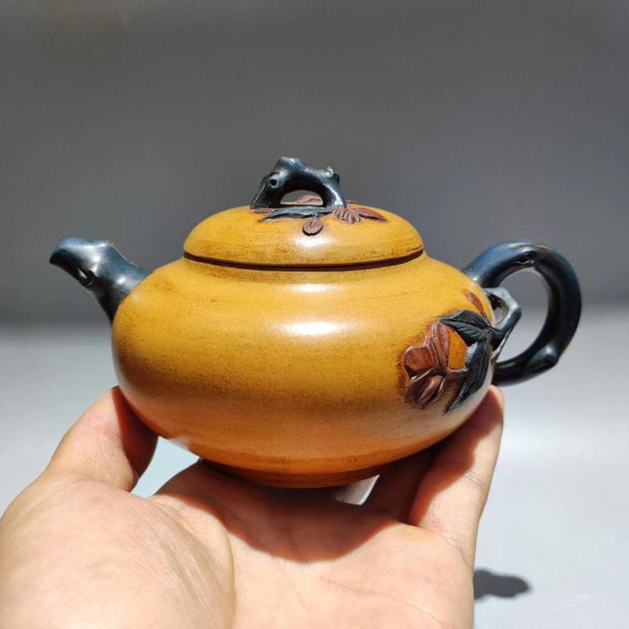 tz215 名家珍藏 蒋蓉作品 紫砂壶《枫叶壶》 容量360cc - 司法拍卖