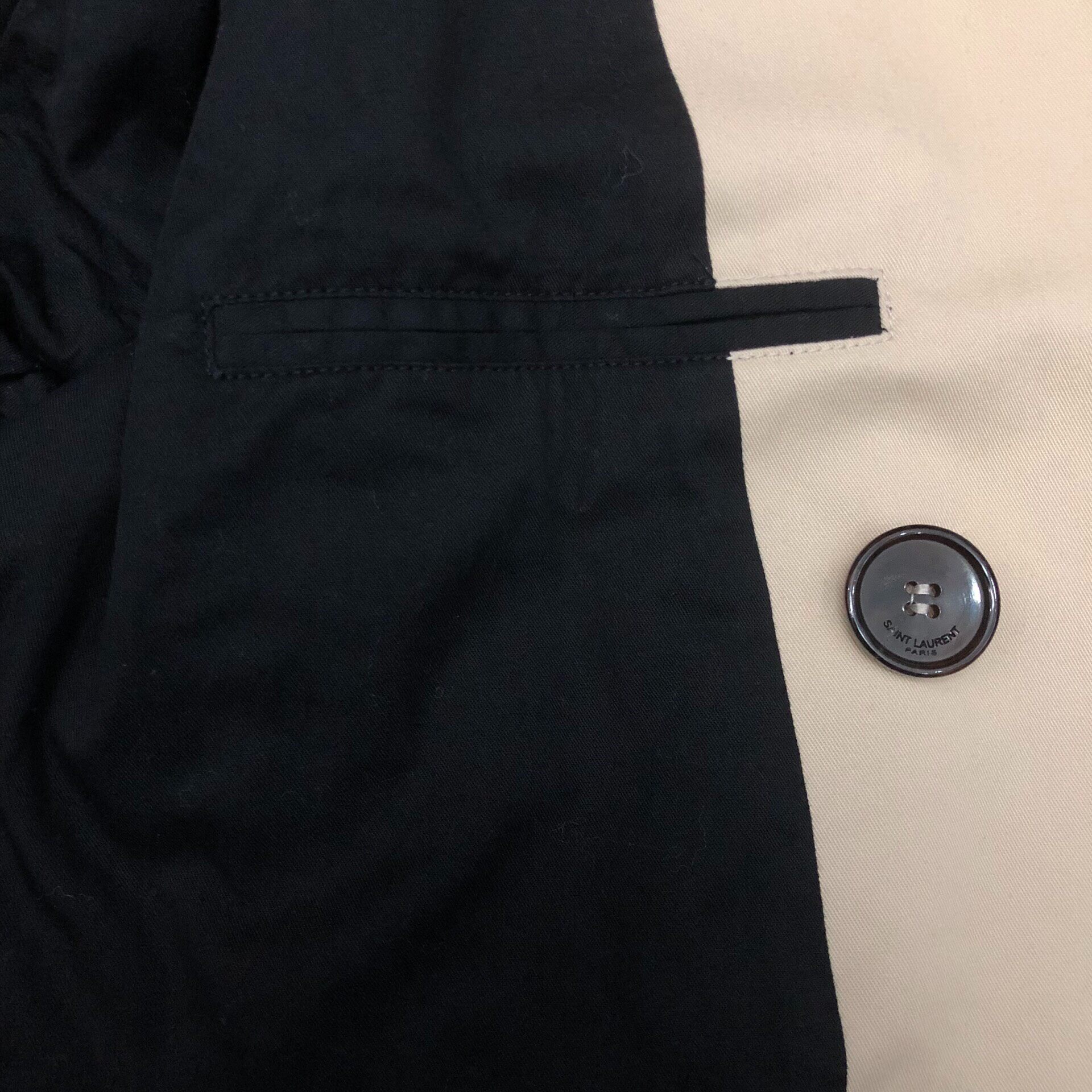 Saint Laurent 16FW Khaki Trench Coat — label