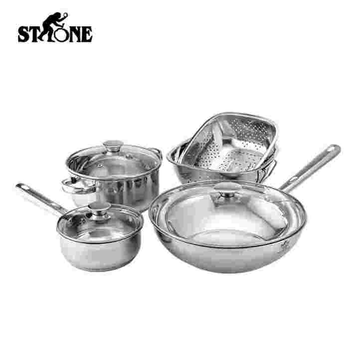 司顿（STONE）中式锅具三层复底不锈钢铝合金炒锅 汤锅 