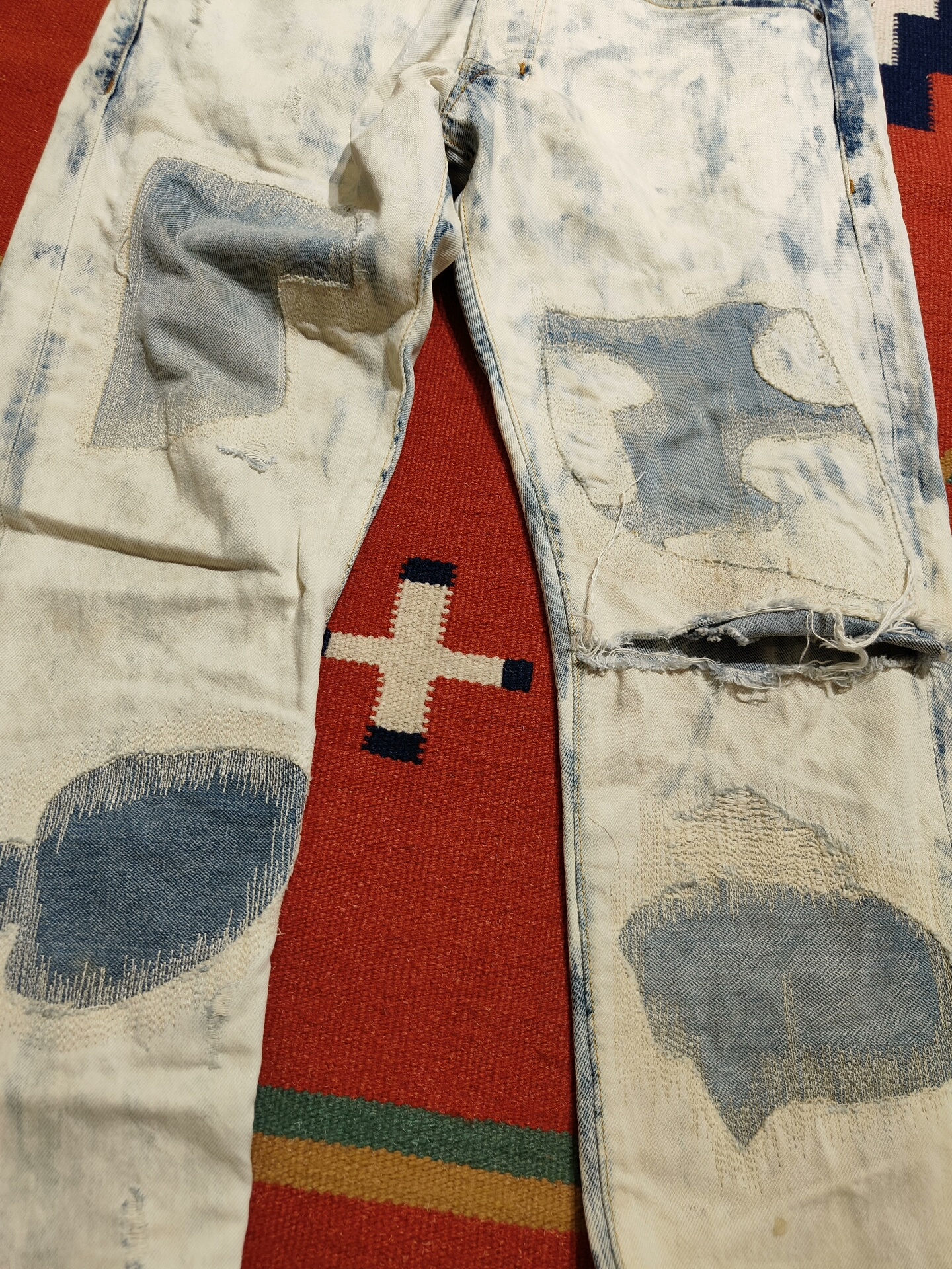 RRL Ralph Lauren Tie-Dye Denim Jeans — label