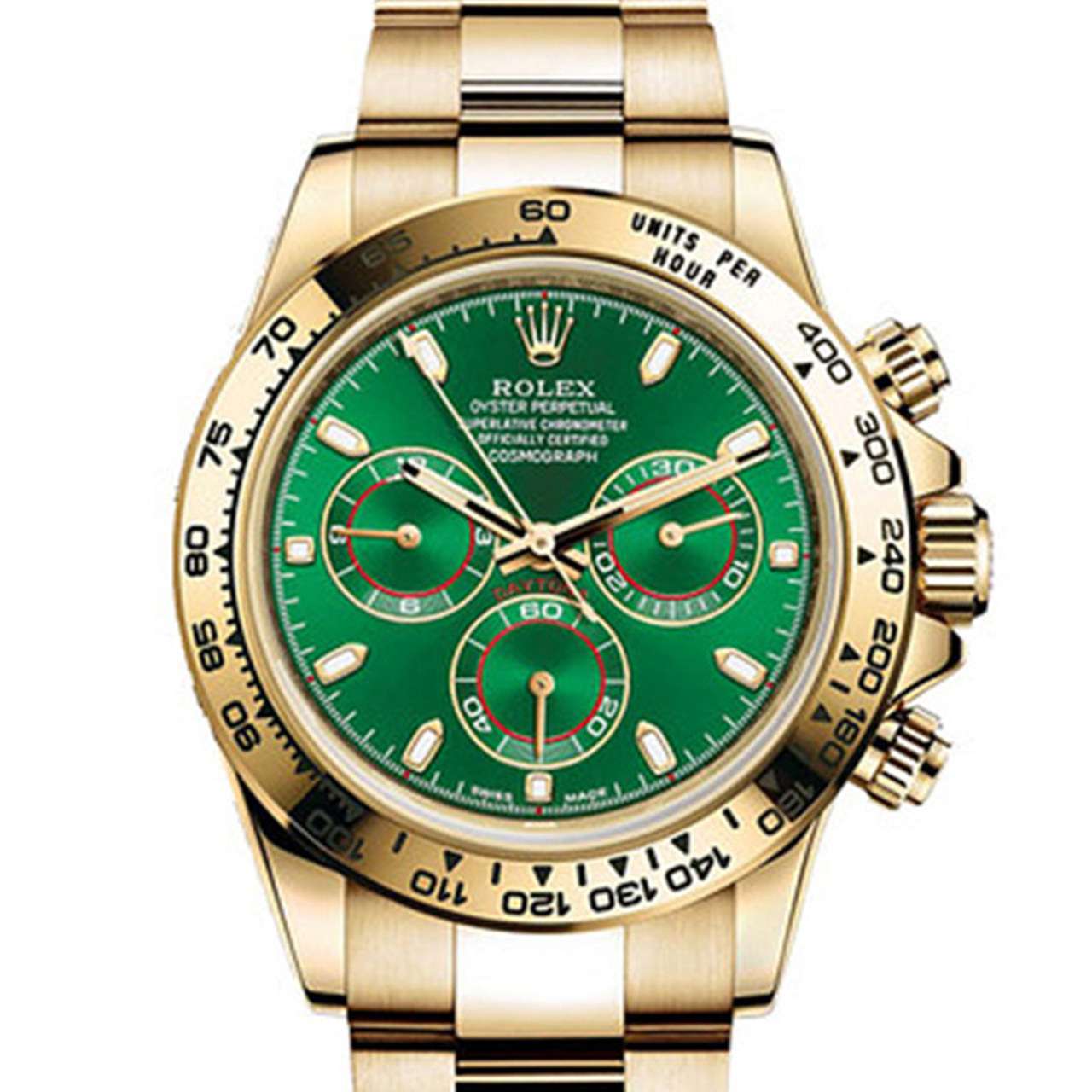 [9.5新]劳力士迪通拿自动机械男表黄金计时绿迪