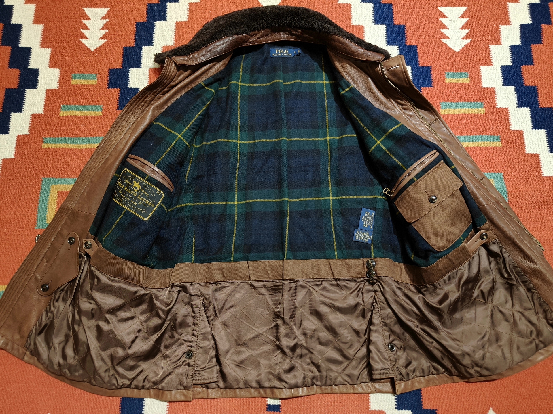 RRL Ralph Lauren Shearling Leather Jacket — back