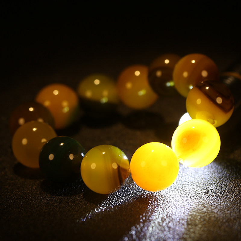 天然多色玛瑙 大颗粒手链 【财源滚滚】129.77克