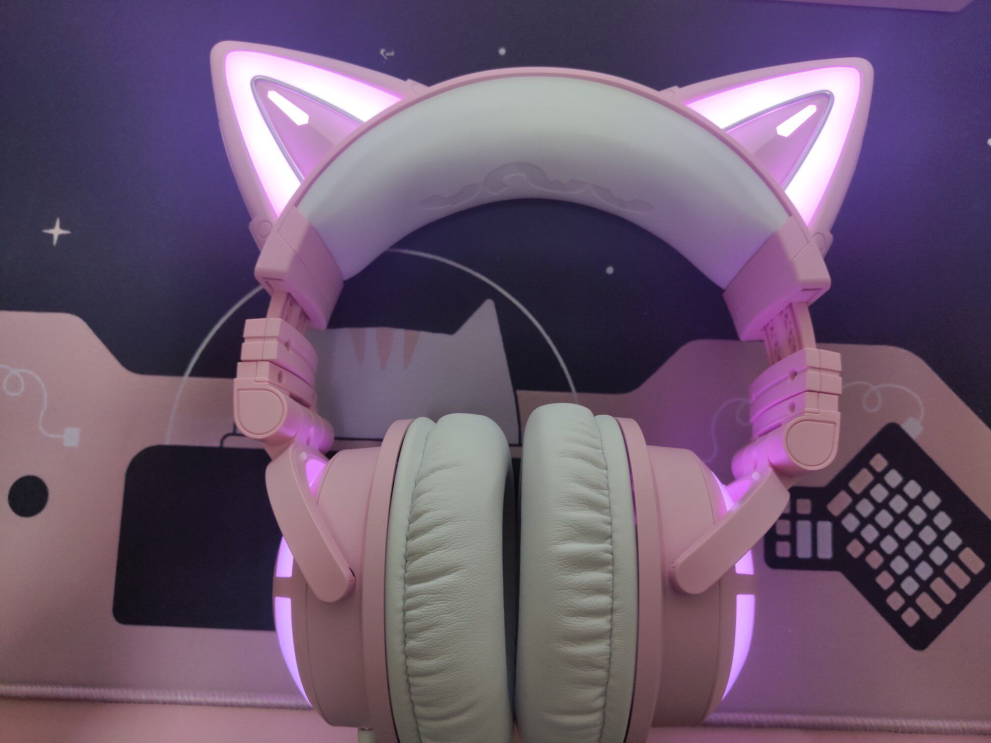 妖舞猫耳头戴式耳机500元左右少女心电竞礼物