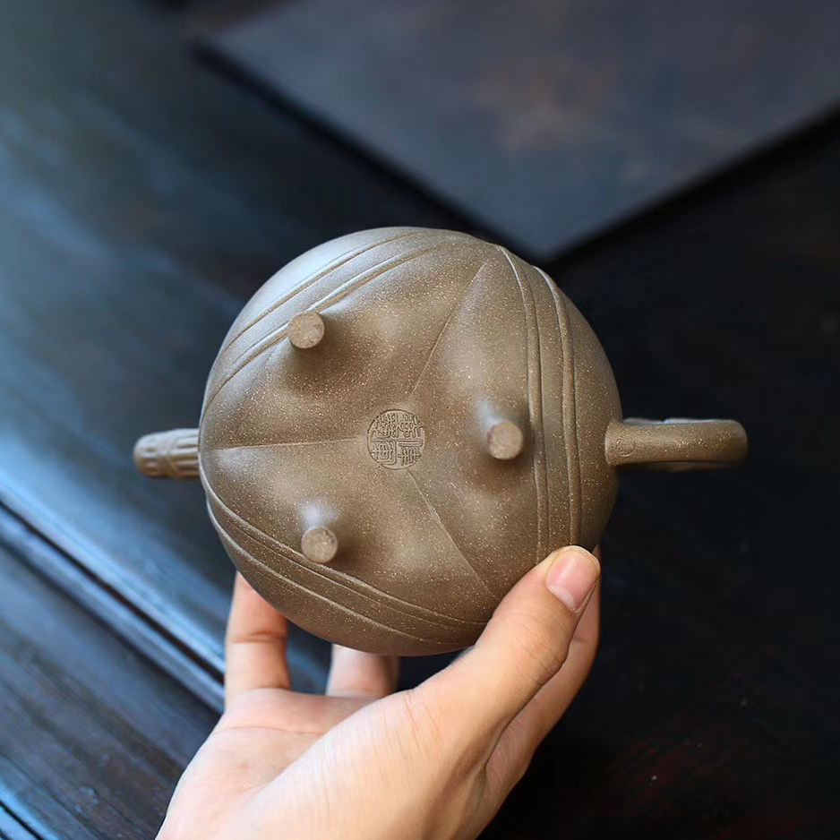 国家高工 张老师 全手工 福如东海 原矿青灰泥 300cc 新品紫砂壶