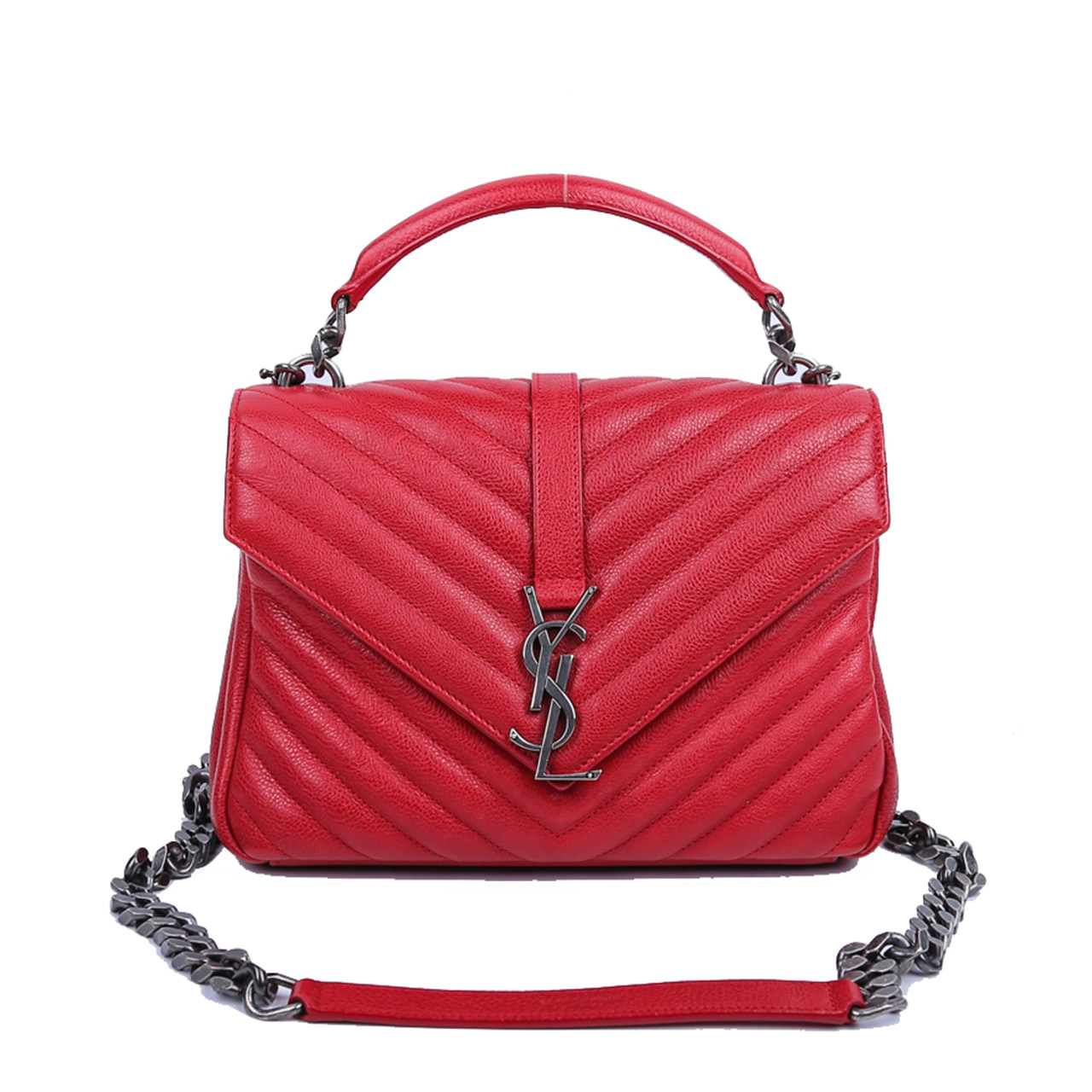[9.5新]圣罗兰ysl女士红色手提单肩斜挎邮差包aab1910046
