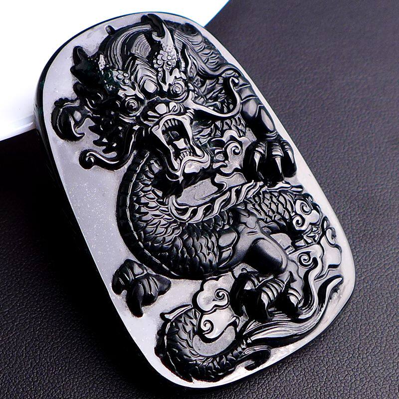 精雕霸气龙牌 正品a货翡翠霸气龙牌吊坠拍卖31.48g