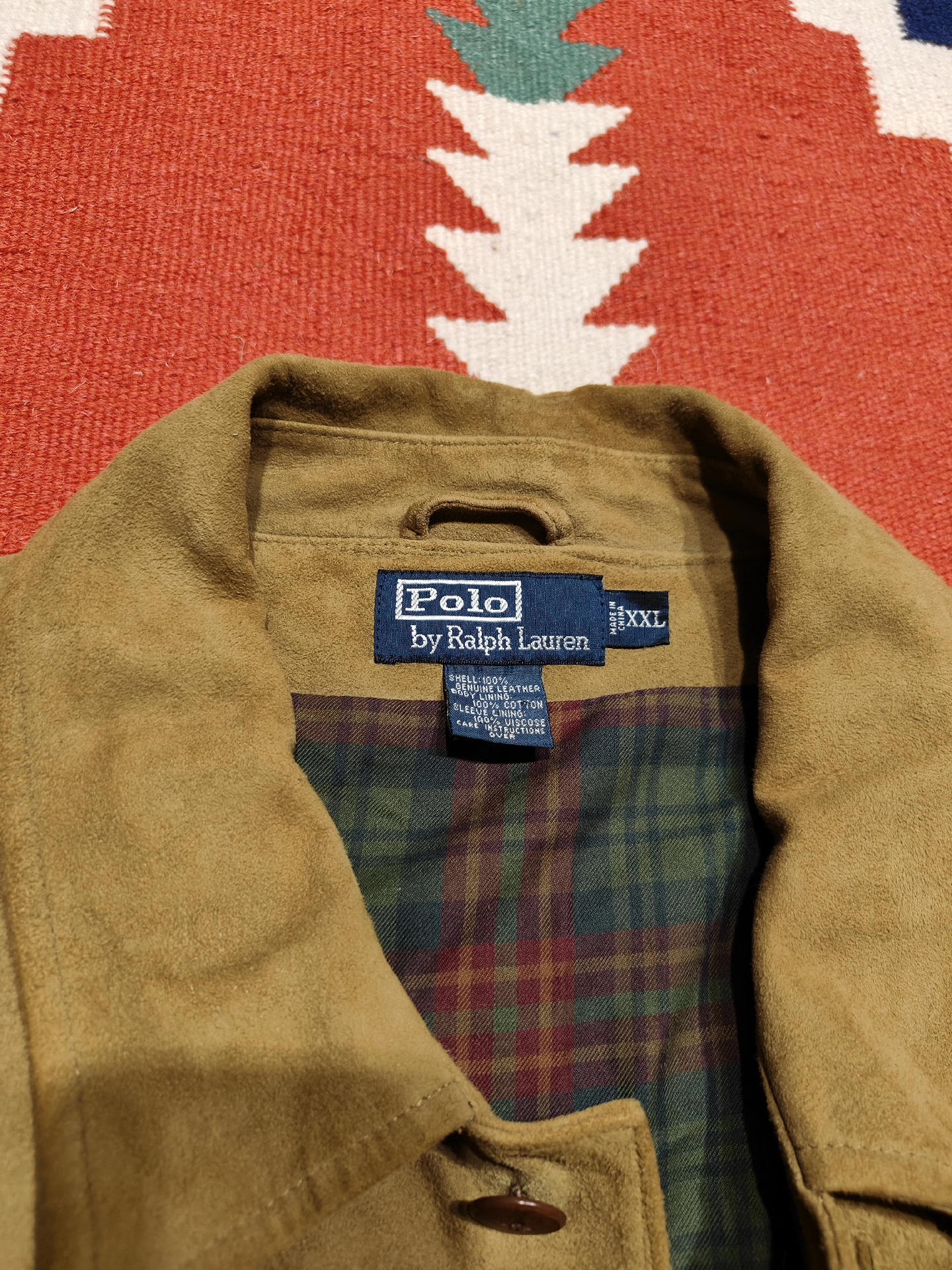 RRL Ralph Lauren Vintage Suede Jacket — detail