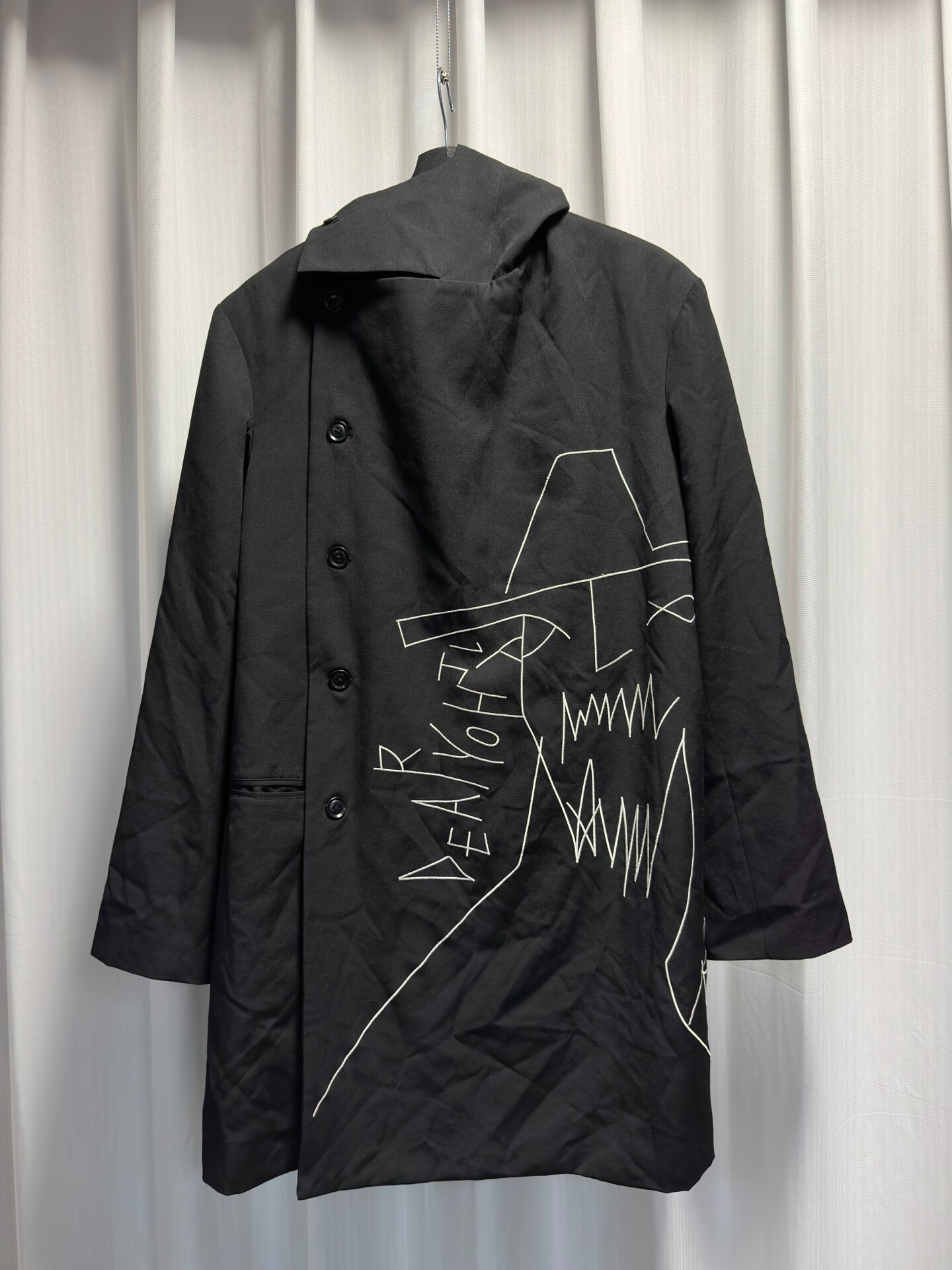 Yohji Yamamoto 2016AW DEATH NYC Hooded Jacket — detail