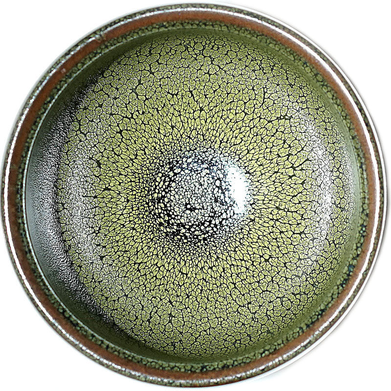 【绿鹧鸪斑将军盏】釉色清新层次佳 张国平 建阳建盏 口径8.8 m16