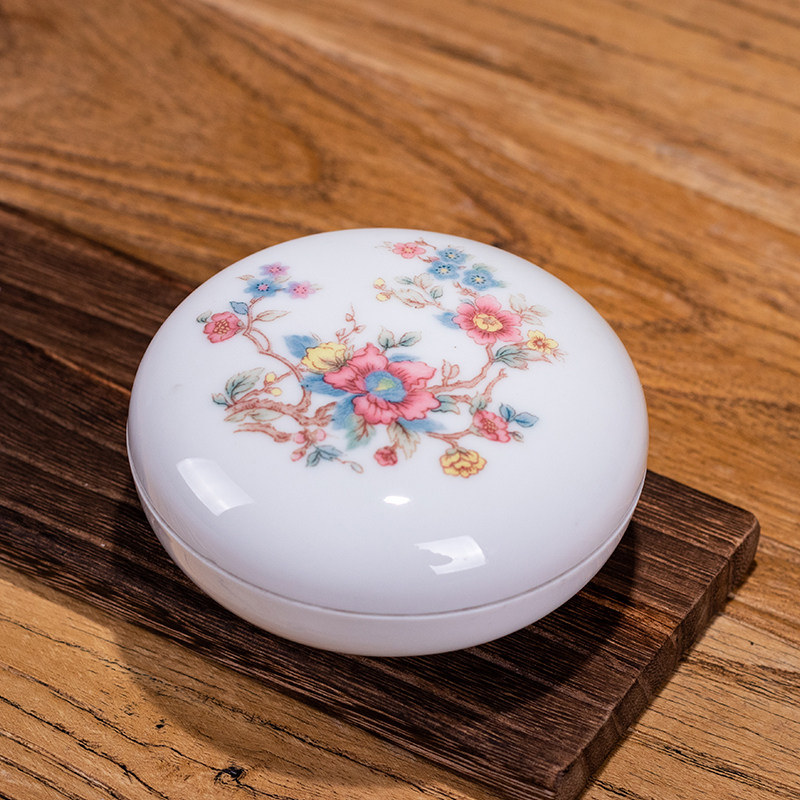 罕见收藏系70年代中国陶瓷艺术大师易炳萱为中*海设计用瓷印泥盒