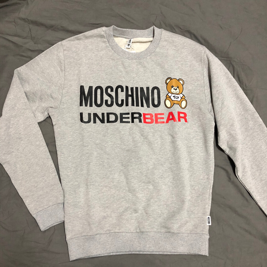 MOSCHINO2020新款男款灰色小熊logo卫衣