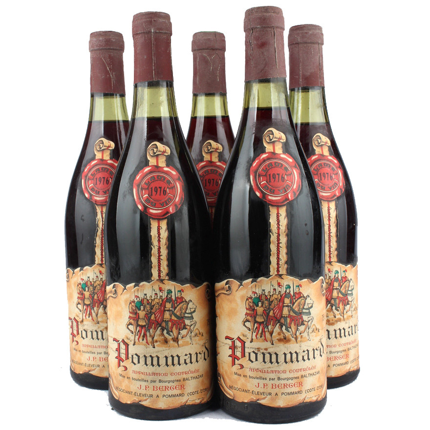 5瓶1976年吉佩格庄园玻玛村干红葡萄酒pommard