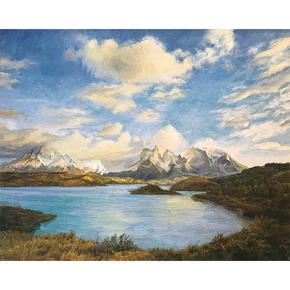 00:00当前价061380【特价油画】金锐《群山》|布面油画|职业画家