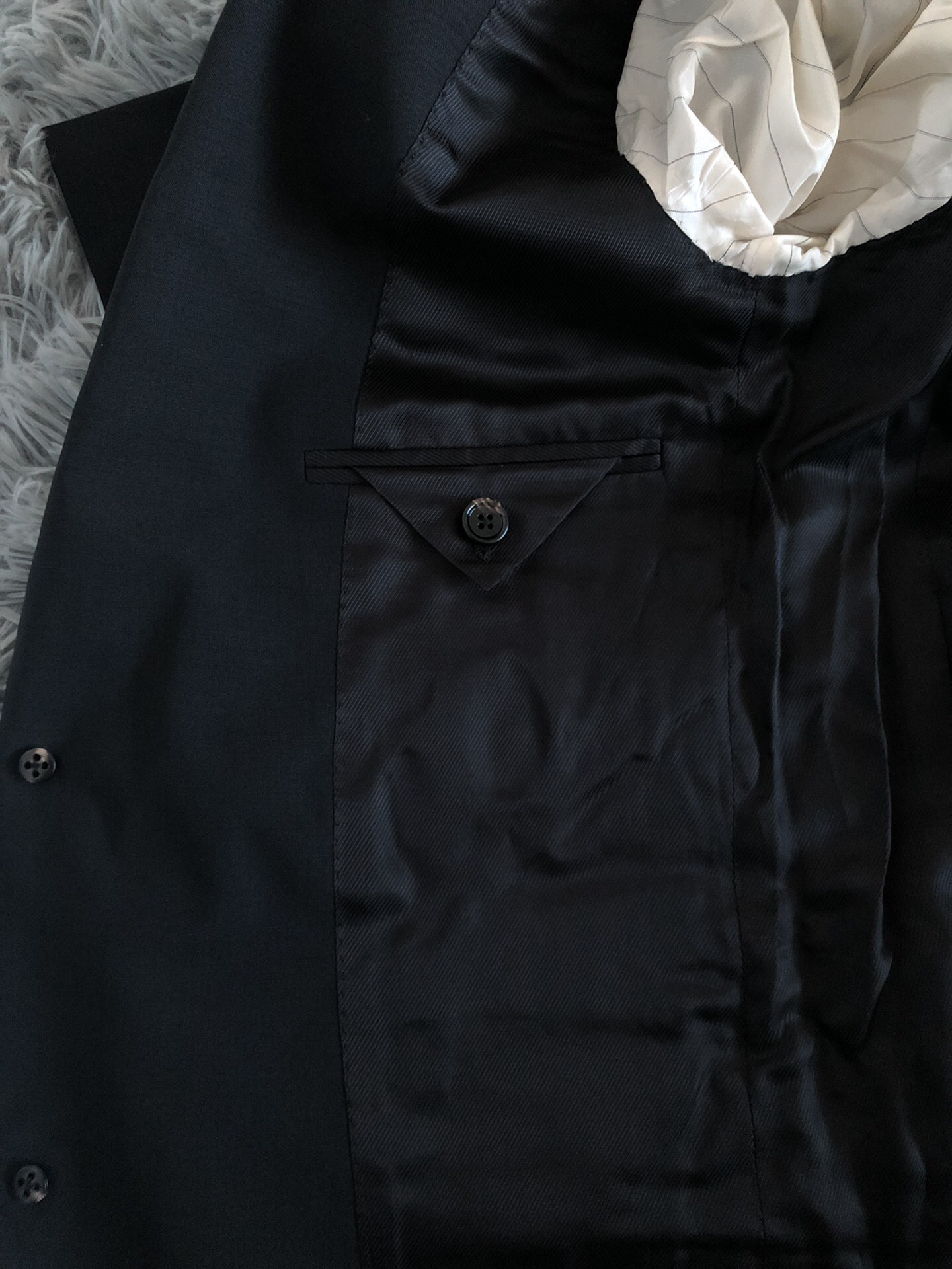 Bottega Veneta Gold Button Wool Blazer — back