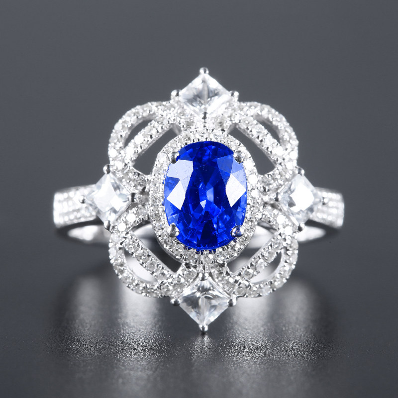 49克拉18k金镶嵌钻石白蓝宝彩宝意禄珠宝 lb061