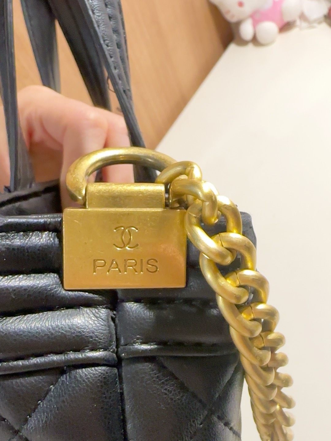 ​香家高版本黑色菱格纹手提包