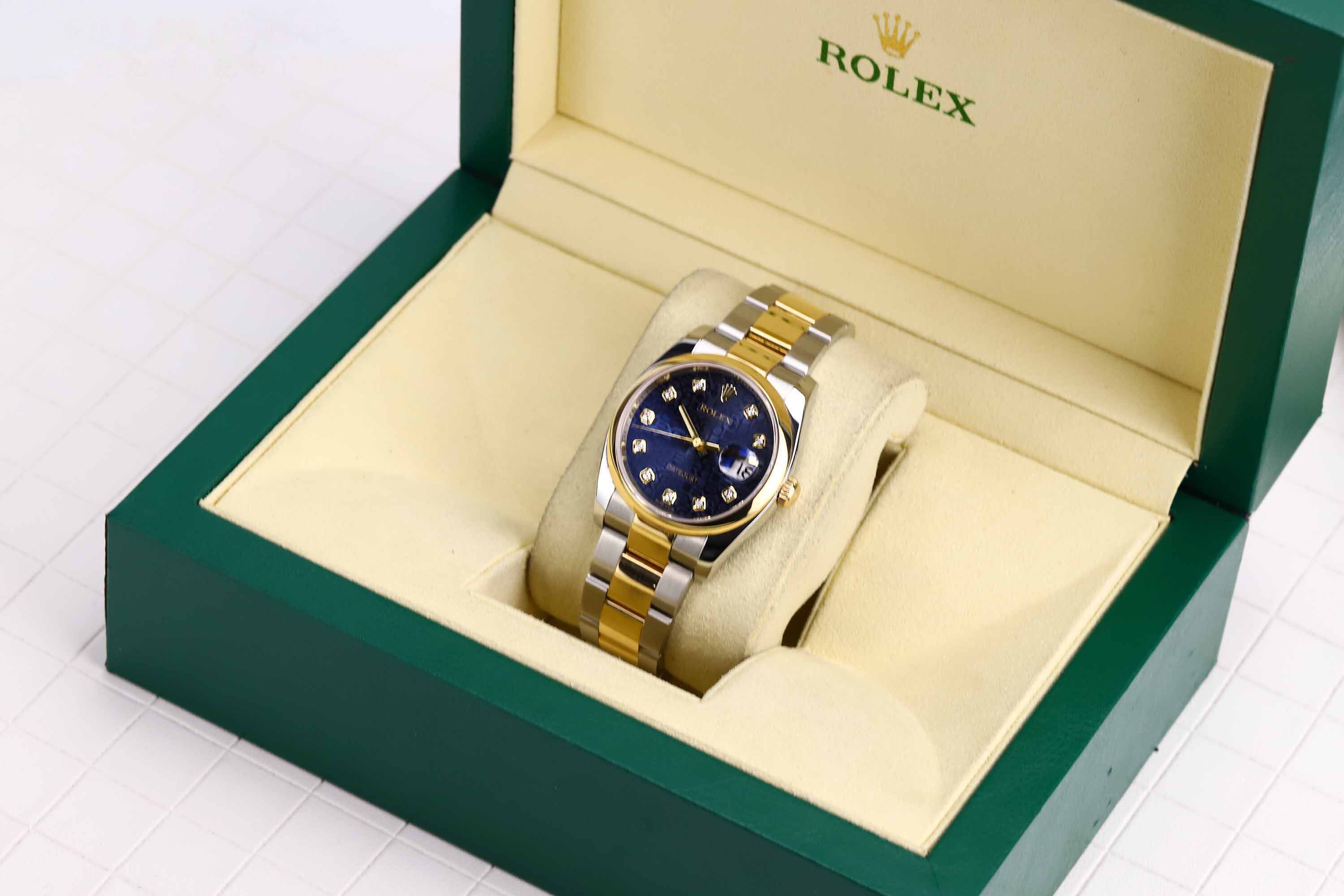 [9.5新]劳力士116203日志型系列黄金精钢原镶时标钻自动机械男表