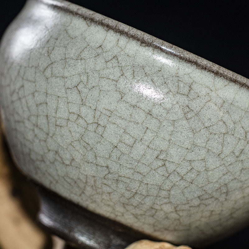 柴烧【白贝开片将军盏】古拙沉稳雅致内敛 徐和英 建阳建盏 k80