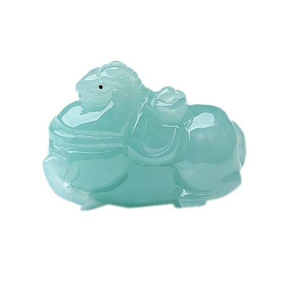 源头好货—四会 寻缘 老坑天然翡翠a货仿古唐马吊坠 重19.28g