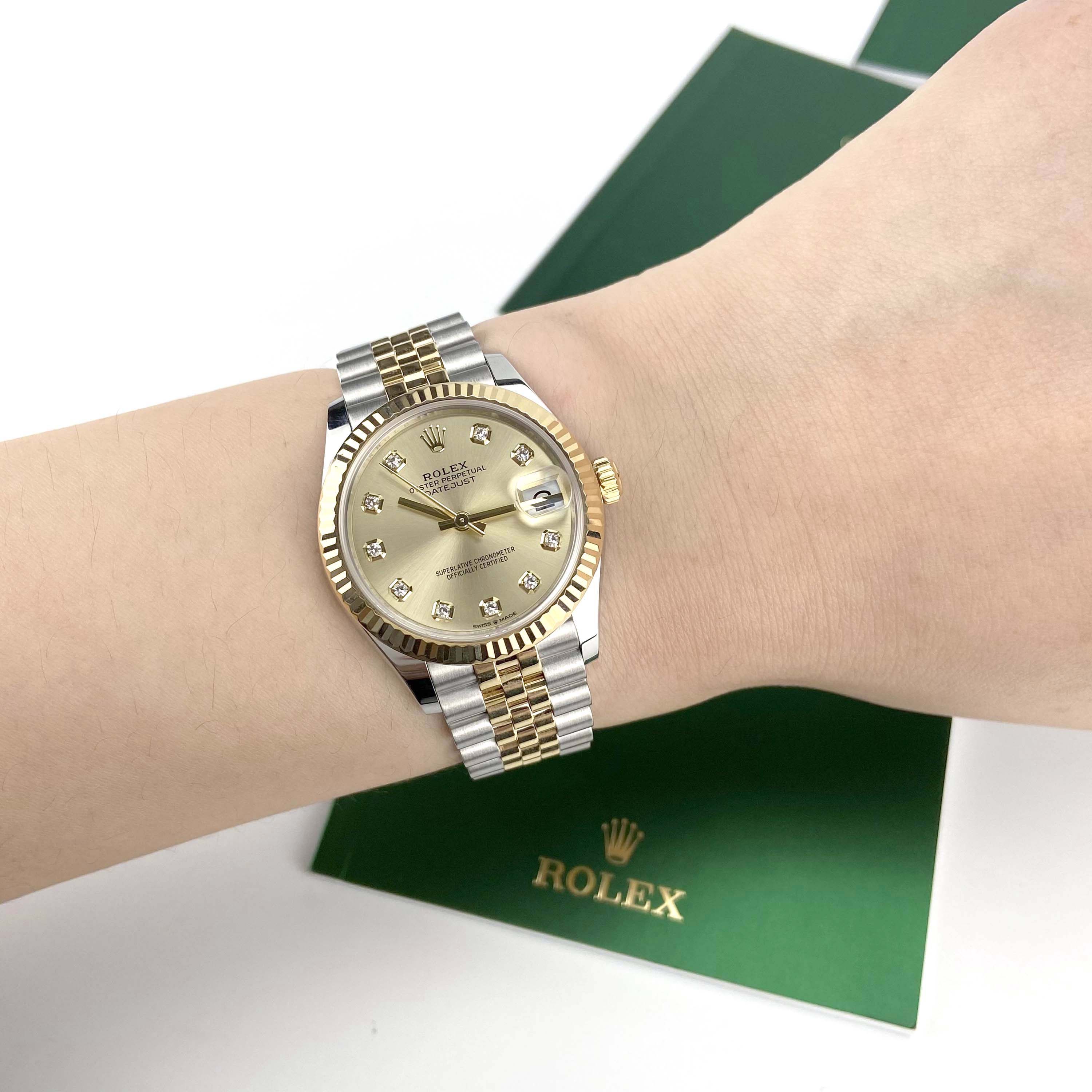 [9.9新]20年劳力士m278273-0026日志型系列黄金精钢自动机械女表
