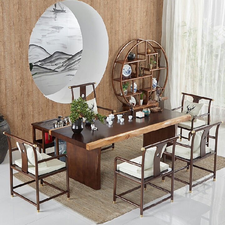 新中式茶桌椅组合简约现代实木禅意茶室家具泡茶桌茶台阳台茶桌椅