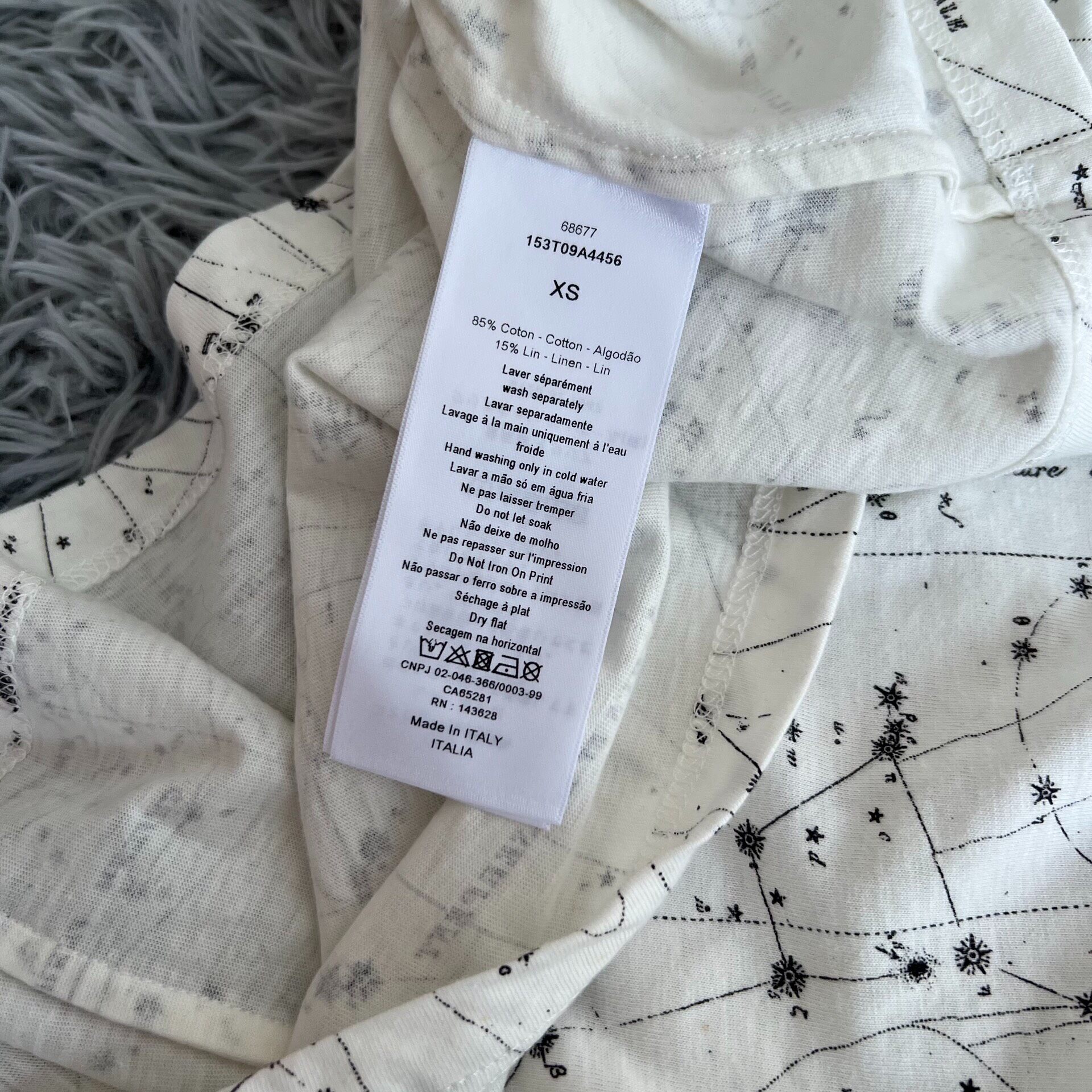 Dior Constellation Print Short-Sleeve T-Shirt — label