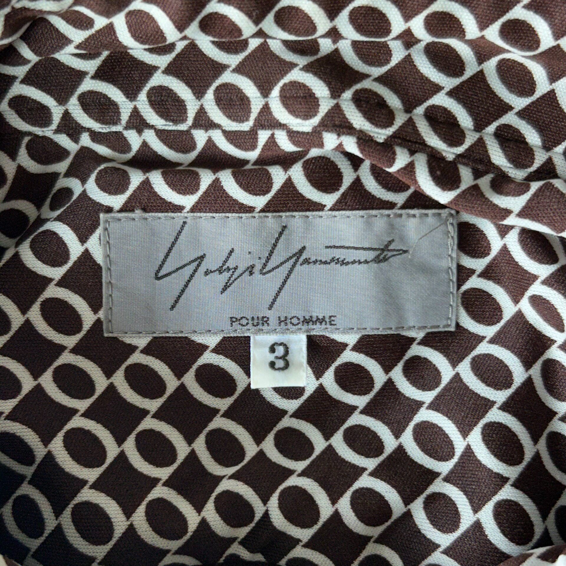 Yohji Yamamoto 10AW Circle Print Shirt — label