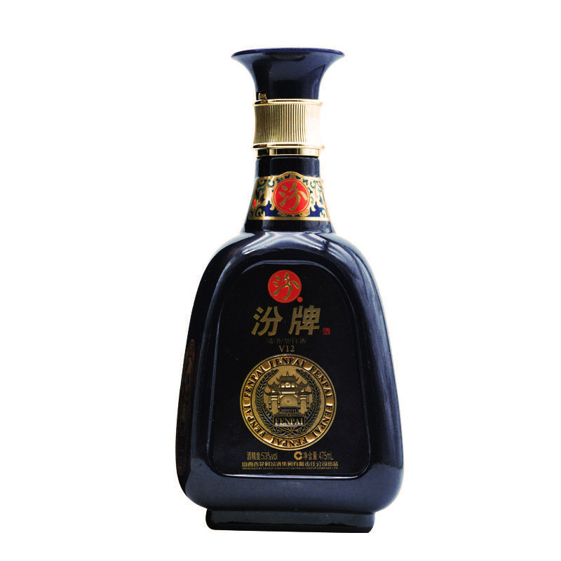 【降价拍】山西杏花村汾酒 53度汾牌v12清香型白酒六瓶整箱装