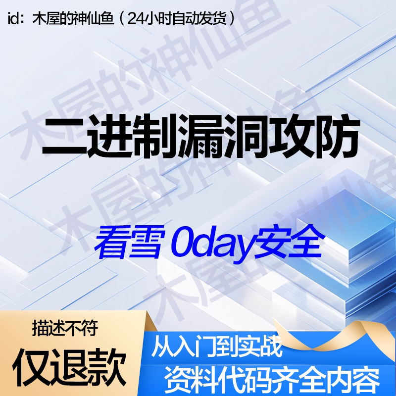 二进制漏洞攻防0day漏洞挖掘网络安全课程