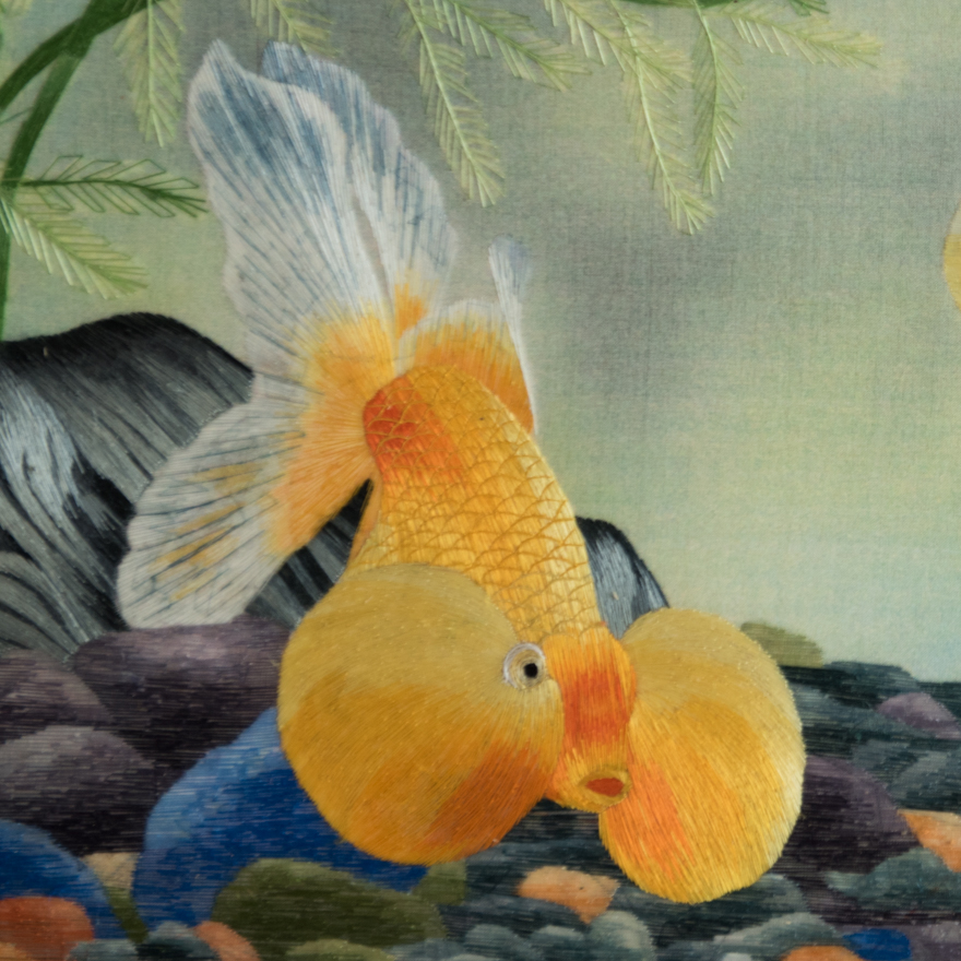 苏绣《金鱼二》刺绣